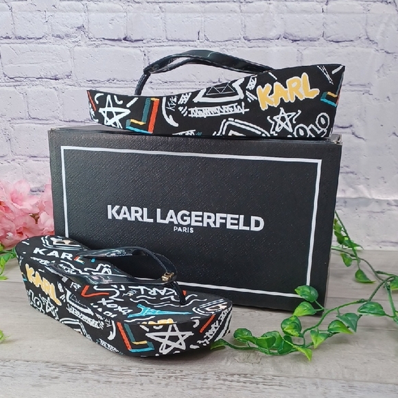 Karl Lagerfeld Shoes - Karl Lagerfeld Nola Graffiti Wedge NIB